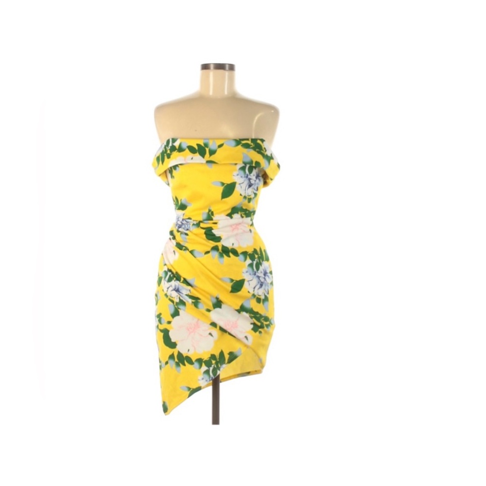 Off The Shoulder Yellow Floral Dress